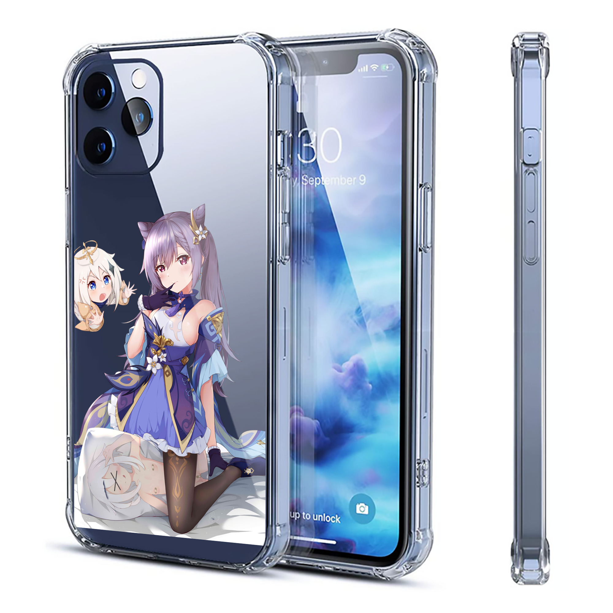 げんし神 刻晴 こくせい genshin Kokusei 【iPhone 12シリーズ対応】透明スマホケース（クリアソフトケース）